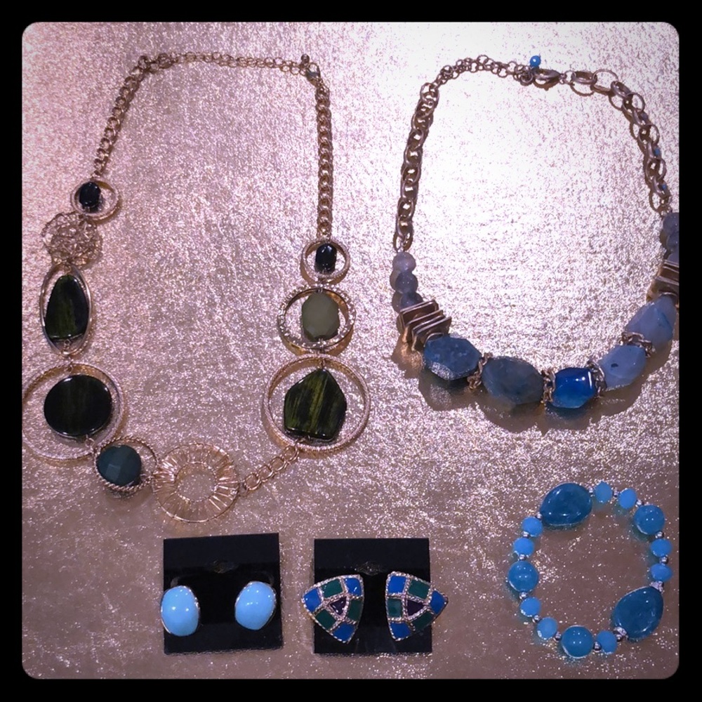 Blue and Green Jewelry Lot